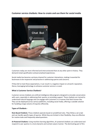 Customer service chatbots How to create and use them for social media