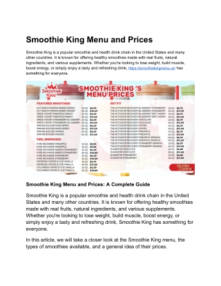 smoothie king price