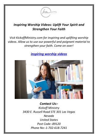Inspiring Worship Videos: Uplift Your Spirit and Strengthen Your Faith