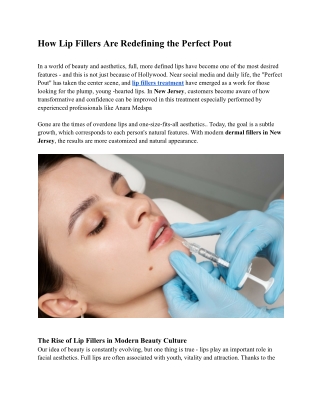 How Lip Fillers Are Redefining the Perfect Pout