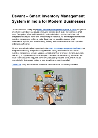 Devant – Smart Inventory Management System in India for Modern Businesses