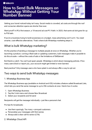 Bulk Messages on WhatsApp