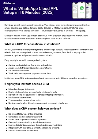 CRM for Educational Insititutes