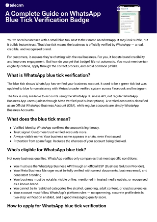 A complete guide on Whatsapp Bluetick Verification