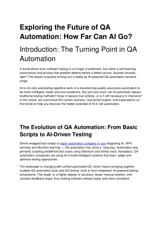 From Scripts to Systems: The AI Evolution in QA Automation