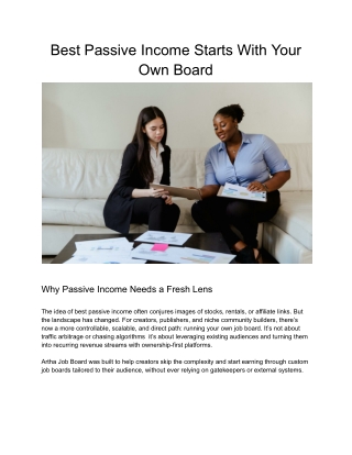 Best Passive Income Starts With Your Own Board