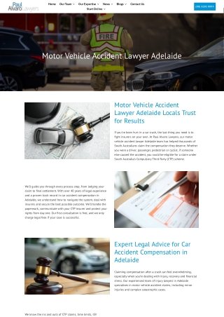 Motor Vehicle Accident Lawyer Adelaide
