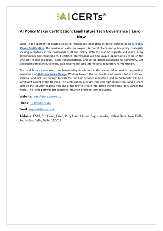 AI Policy Maker Certification Lead Future Tech Governance Enroll Now