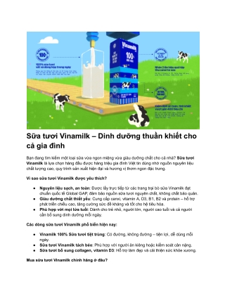 Sữa tươi Vinamilk