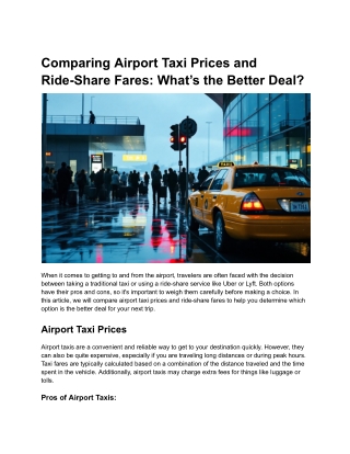 Comparing Airport Taxi Prices and Ride-Share Fares_ What’s the Better Deal