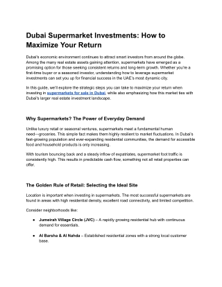 Dubai Supermarket Investments_ How to Maximize Your Return