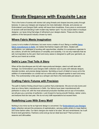 Elevate Elegance with Exquisite Lace