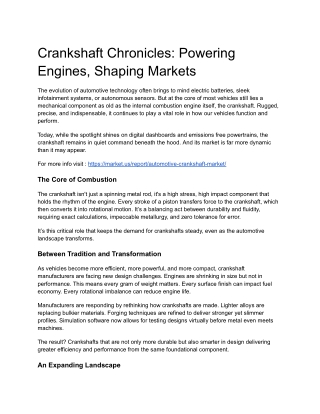 Surface Rolling Innovations Improve Crankshaft Fatigue Strength