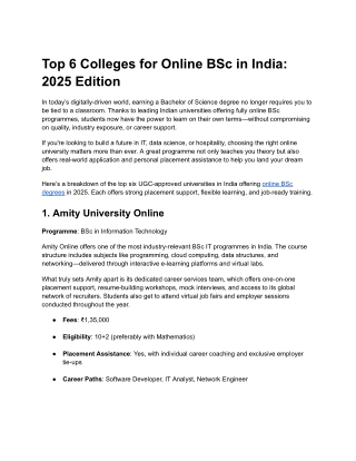 Top 6 Colleges for Online BSc in India_ 2025 Edition