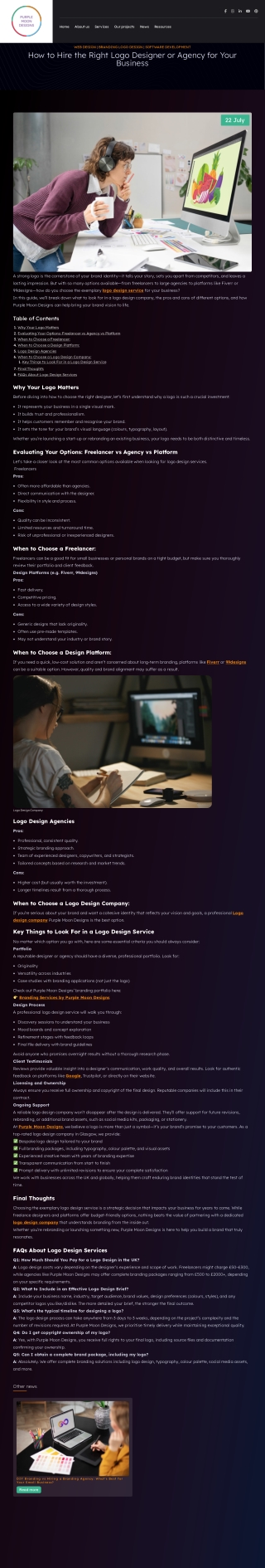 How to Choose the Right Logo Design Service  Purple Moon