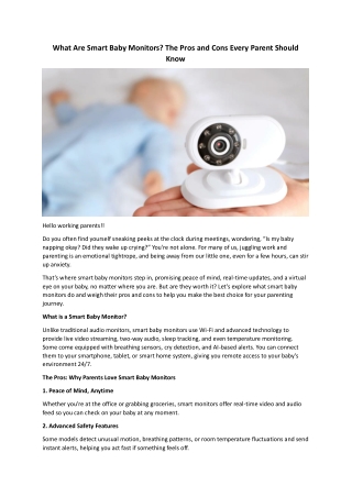 What Are Smart Baby Monitors The Pros and Cons Every Parent Should Know