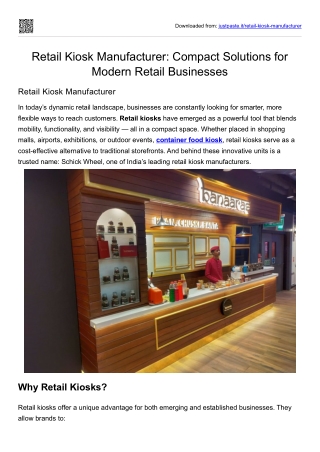 Retail Kiosk Manufacturer- Compact Solutions for Modern Retail Businesses