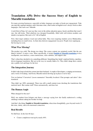 English to Marathi translation