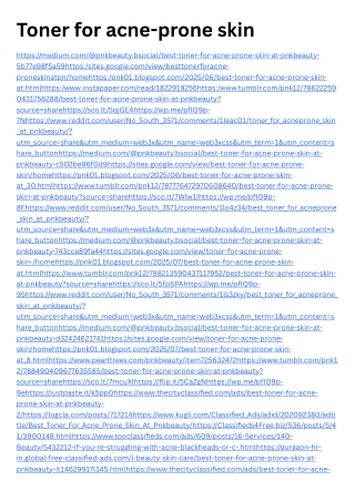 Toner for acne-prone skin