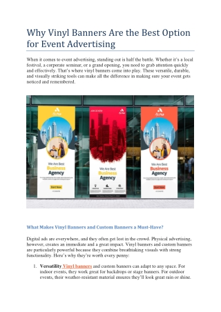 Why Vinyl Banners Are the Best Option for Event Advertising