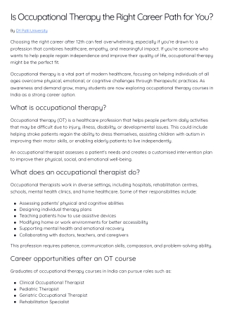 Is Occupational Therapy the Right Career Path for You