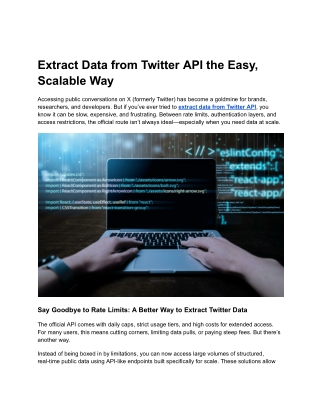 Extract Data from Twitter API the Easy, Scalable Way