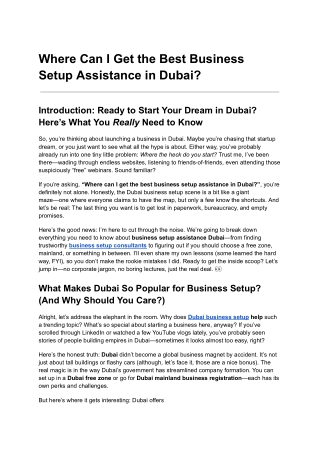 Where Can I Get the Best Business Setup Assistance in Dubai_