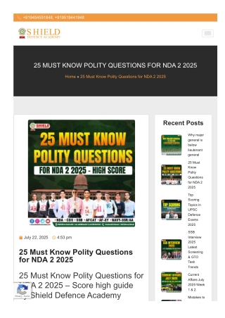 NDA coaching in Lucknow: NDA 2 2025