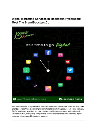 Digital Marketing Services in Madhapur, Hyderabad_ Meet The BrandBoosters