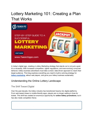 Lottery Marketing 101_ Creating a Plan That Works
