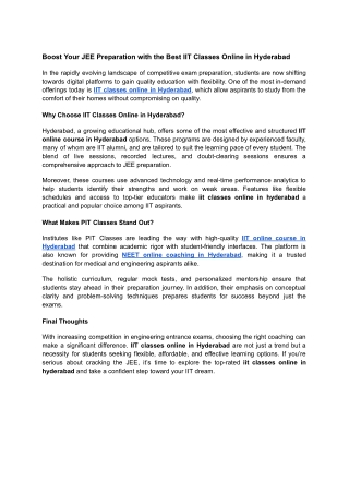 Boost Your JEE Preparation with the Best IIT Classes Online in Hyderabad (1)