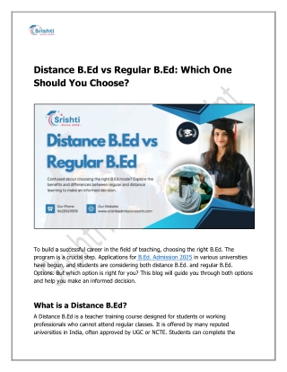 Distance B.Ed vs Regular B.Ed Which One Should You Choose
