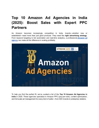 Top Amazon Ad Agencies in India