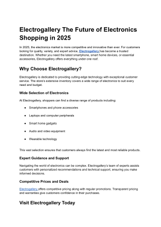 Electrogallery The Future of Electronics Shopping in 2025