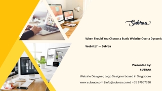 When Should You Choose a Static Website Over a Dynamic Website  — Subraa