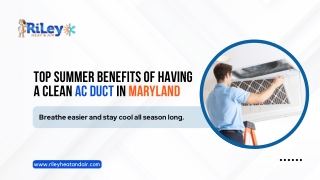 Top Summer Benefits of AC Duct Cleaning for Allergy Relief in Maryland.