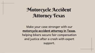 Motorcycle Accident Attorney Texas