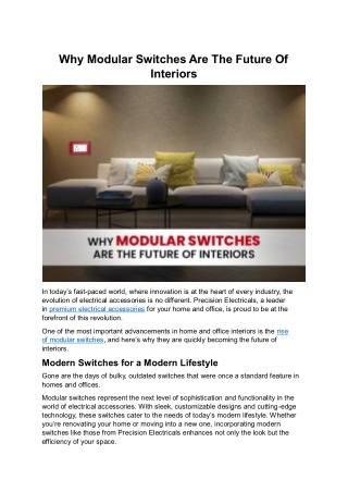 Why Modular Switches Are The Future Of Interiors