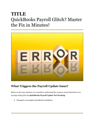 QuickBooks Payroll Glitch_ Master the Fix in Minutes!
