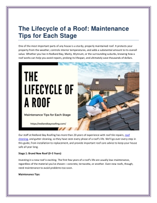 The Lifecycle of a Roof Maintenance Tips for Each Stage