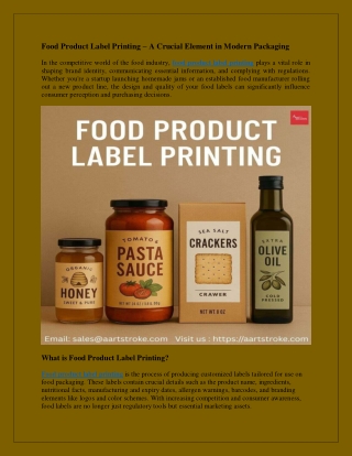 Food Product Label Printing – A Crucial Element in Modern Packaging