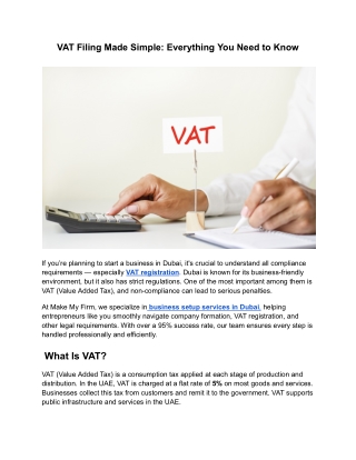 VAT Filing Made Simple: Everything You Need to Know
