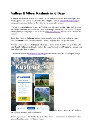 Valleys & Vibes: Kashmir in 6 Days