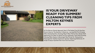 Is Your Driveway Ready for Summer Cleaning Tips from Milton Keynes Experts