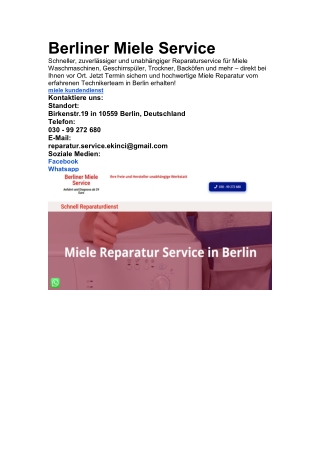 Berliner Miele Service