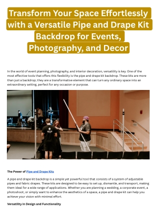 What to Look for When Choosing the Best Pipe and Drape System A Comprehensive Guide to Finding the Perfect Setup for You