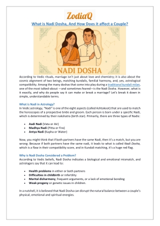 How Nadi Dosha Affects Marriage & Best Remedies | ZODIAQ
