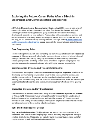 BTech in Electronics and Communication Engineering