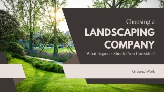 Choosing a Landscaping Company: What Aspects Should You Consider?