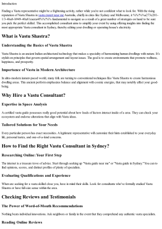 A Beginner’s Guide to Finding the Best Vastu Consultant in Sydney